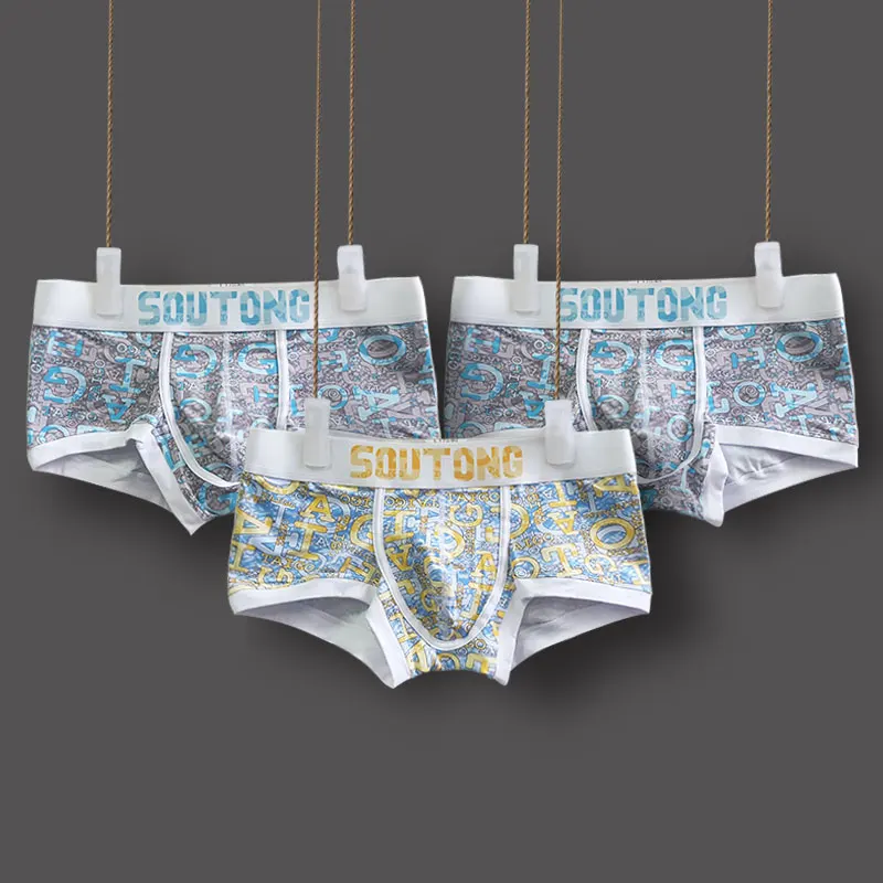 Soutong Мужской Underwear 3 Шт./лот Хлопок Мужчины Underwear Боксеры Cueca Calzoncillos Hombre Трусы Underwear Трусы Мужские Шорты - Цвет: Розовый