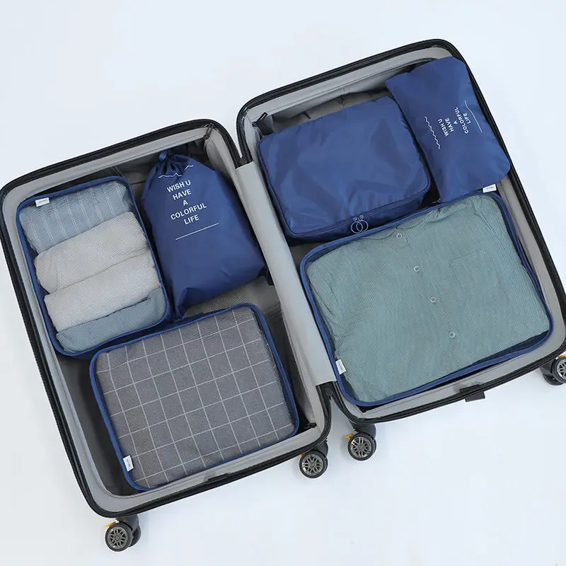 New 6PCS/Set High Quality Oxford Cloth Travel Mesh Bag In Luggage Organizer Packing Cube Organiser for Clothing | Багаж и сумки