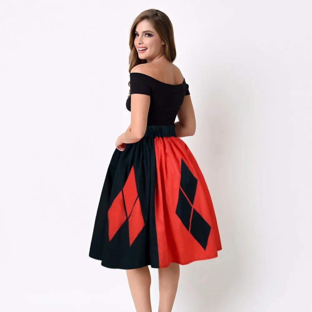 VOGRACE/Новинка Рождественская тема красная и черная юбка женская Юбка До Колена