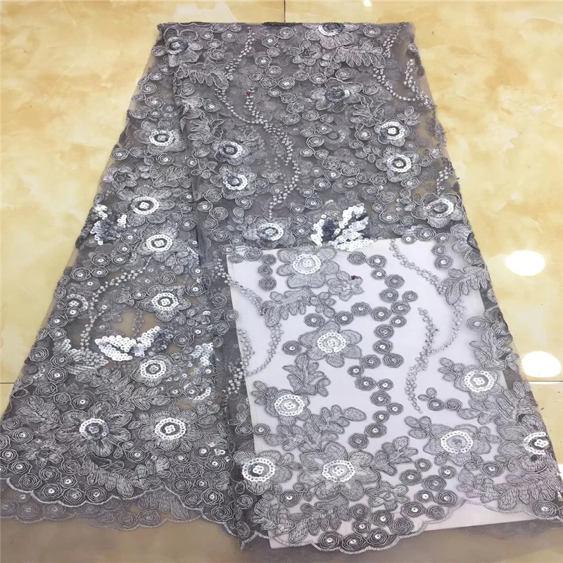 Tolola блестки нигерийские французские кружевные ткани 2019 африканский тюль