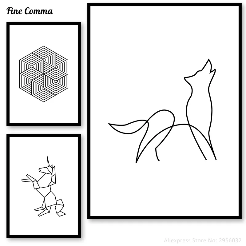 Единорог волк фотографии плакаты и принты скандинавский плакат Настенные