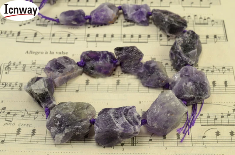 

Natural irregular raw purple crystal 17*18-21*28mm 15inches DIY bracelet necklace earrings making jewelry craft handmade