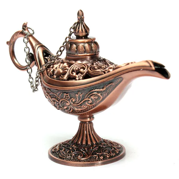 Red Bronze KiWarm 1 шт., античный стиль, волшебные лампы Аладдина, лампа джинна для чайника, винтажные Ретро игрушки для детей, украшение дома, подарки - Цвет: Red Bronze