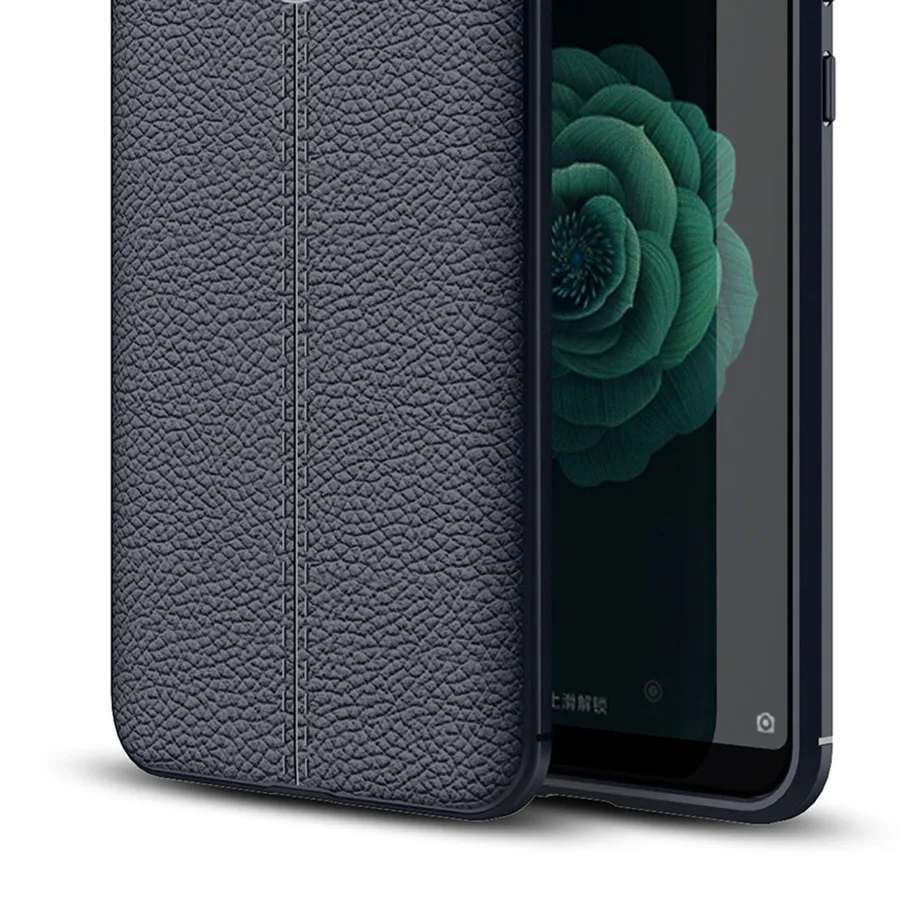 Litchi Lines Navy Huawei P Smart чехол Fundas P Smart TPU силиконовый бампер противоударный мягкий чехол из углеродного волокна для телефона s чехол для huawei P Smart - Цвет: Litchi Lines Navy