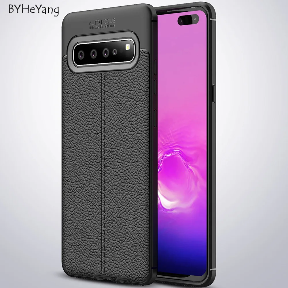 Для Samsung Galaxy S10 5G чехол S105G Capa Litchi шаблон Силиконовый ТПУ задняя крышка мягкий для