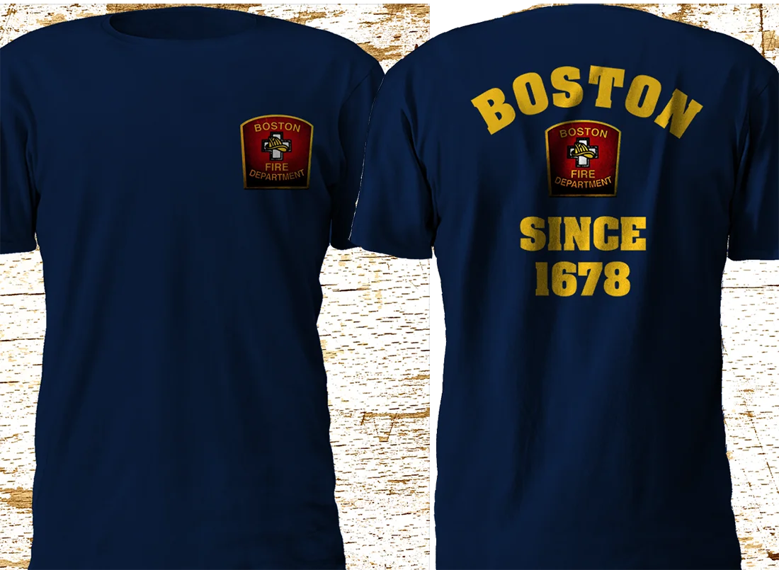 Новинка 2019 модная футболка в стиле Бостона Массачусетса пожарного отдела темно