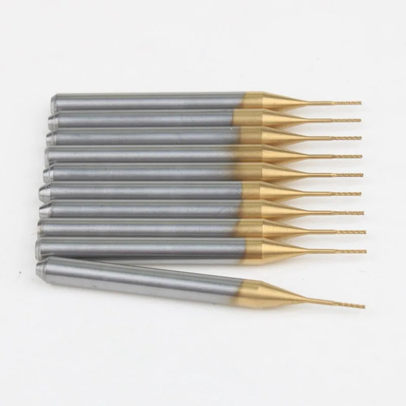 

10PCS Titanium Coat Carbide 3.175mmX0.5mmX3mm End Mill Engraving Bits CNC Rotary Burrs