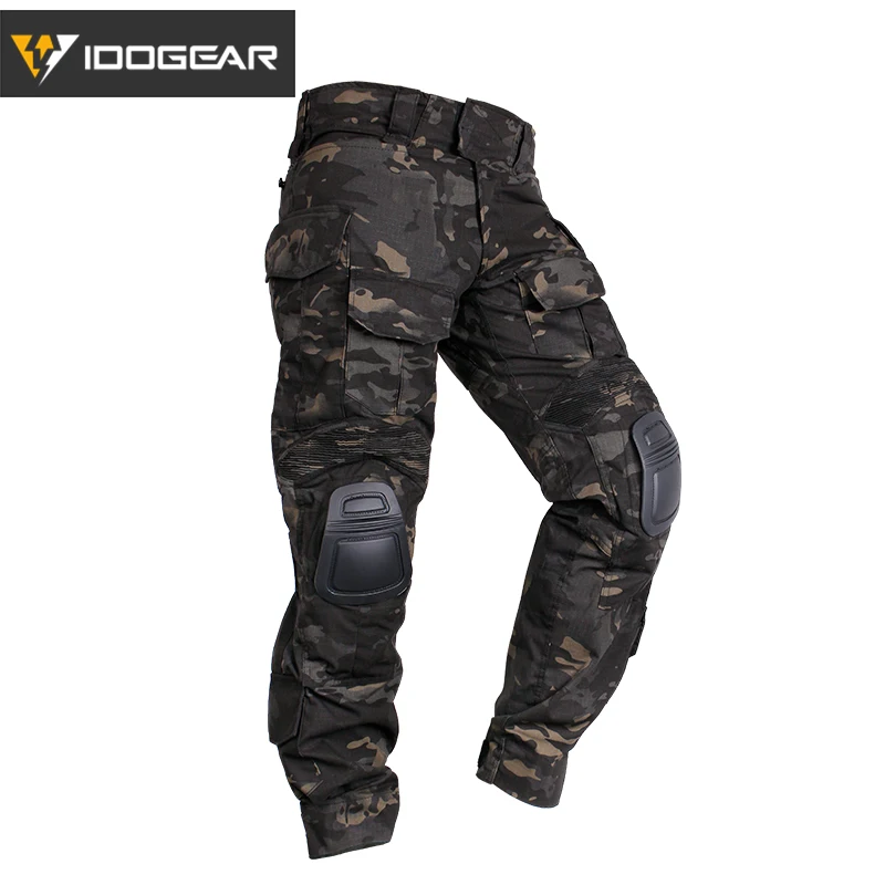 Multicam Black IDOGEAR G3 боевые штаны с наколенниками страйкбол тактические брюки Мультикам CP gen3 Охота камуфляж - Цвет: Multicam Black
