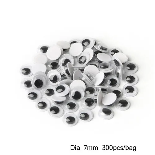 7x7mm 300pcs 5-24 мм, выбор размера,, подвижные глаза, пластиковые вигглы, глаза Googly, самоклеящиеся, используются для Аксессуары для игрушечной куклы, сделай сам, дети, ремесло - Цвет: 7x7mm 300pcs