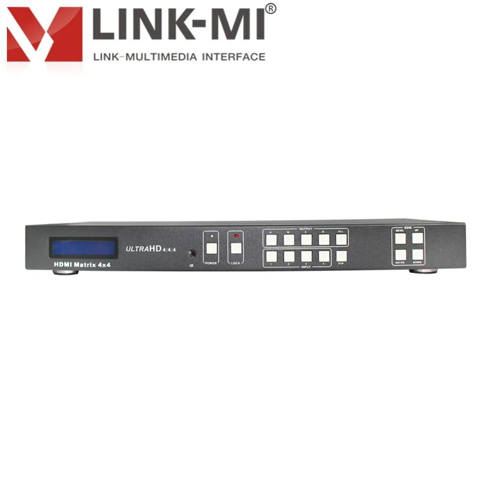 LINK-MI MX44B HDMI 4x4 матричный коммутатор 4x1 4K2K/3D HDMI2.0 HDCP2.2/HDCP1.4 18G 4:4:4 ИК-пульт