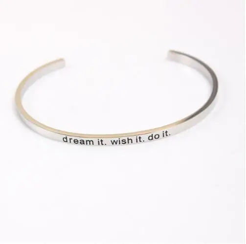 Серебряный 316l из нержавеющей стали 3 мм гравировка YOU'RE MY PERSON манжета браслет для любимой позитивный навевающий Вдохновение Браслет с мантрой - Окраска металла: 1