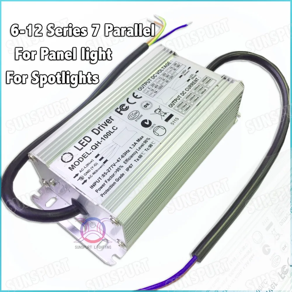 2 шт. по EMC LVD IP67 100 Вт AC85-277V светодиодный драйвер 6-10x10B 3000mA DC18-34V постоянного тока