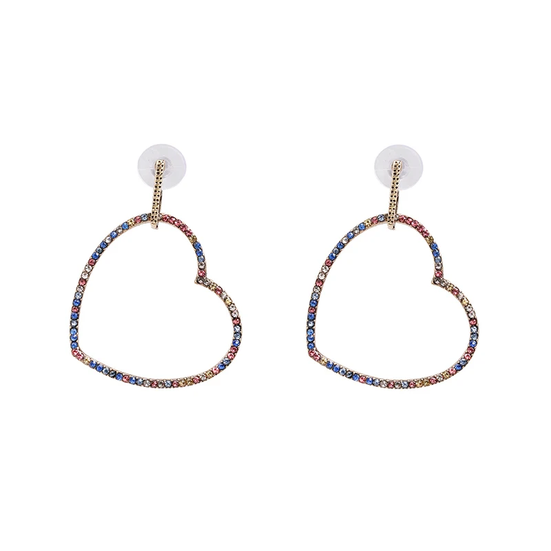 Jujia богемные модные подвесное сердечко серьги новые Bijoux блестящие разноцветные модные ювелирные изделия серьги для женщин оптом - Окраска металла: MT