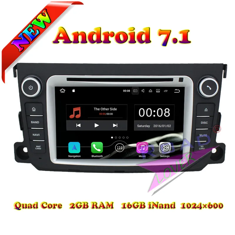 Wanобычно 2G + 16 ГБ Android 7 1 четырехъядерный автомобильный ПК DVD-плеер для Benz Smart 2012-2013
