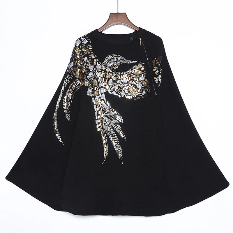 Women Jacket Sale Autumn Winter High Quality 2017 New Runway Coat Women's Stand Collar Luxury Beading Sequin Elegant Knitting | Женская