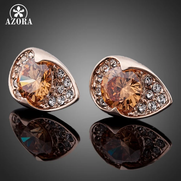 AZORA цвет розового золота уникальный дизайн с фотоэлементами TE0080|earring designs gold|stud