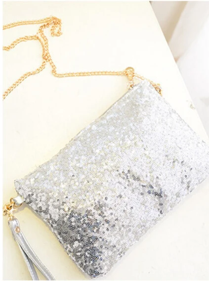 5pcs/lot New   sequins envelope bags fashion chain shoulder bags  bags women pu leather handbags Sequins