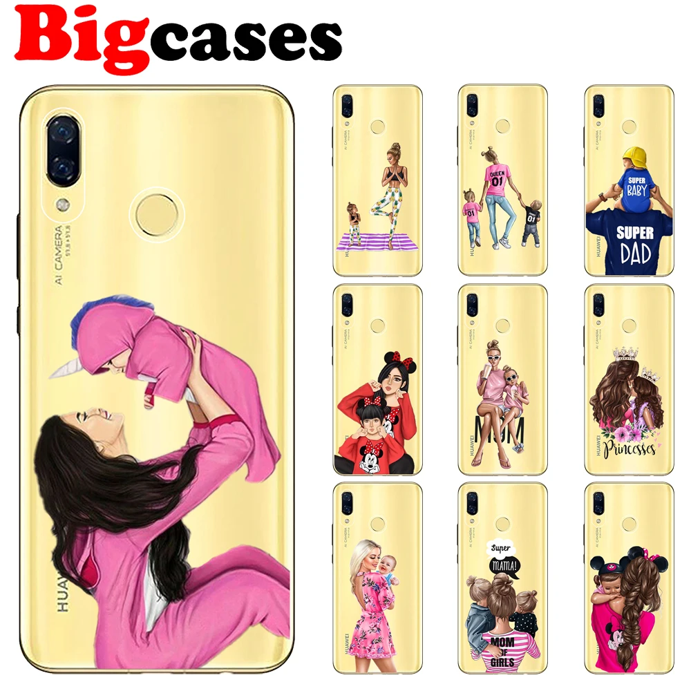 Soft TPU Funda For Huawei Nova 3 3i 3e Case Cover Silicone Capa Cute Baby Mom Dad Girl Coque Protect Phone Shell |