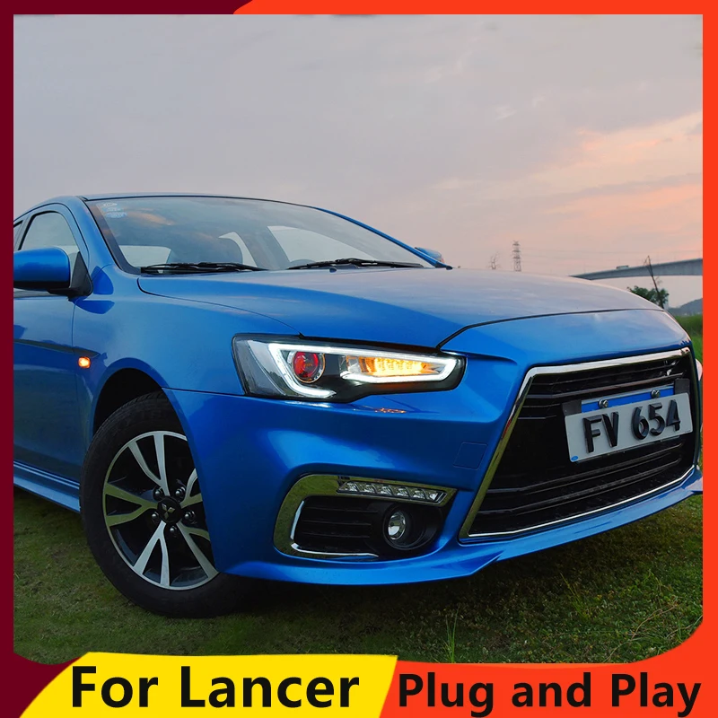 KOWELL автомобильный Стайлинг Головной фонарь для LANCER фары светодиодный ангельские