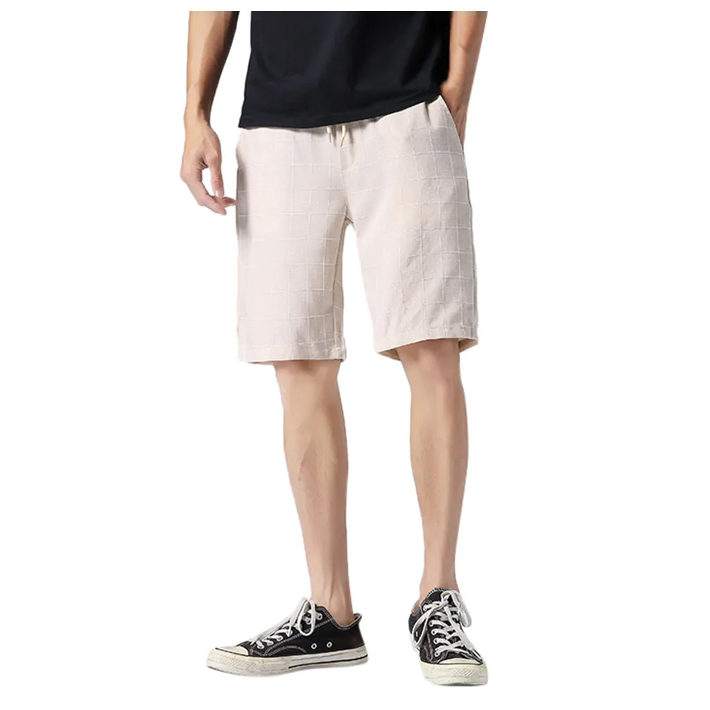 Новинка большие размеры клетчатые хлопковые шорты мужские повседневные