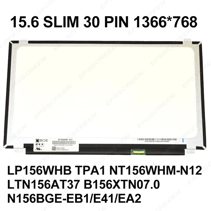 new 15 6 inch slim replacement led lcd panel for dell 15r 5547 3541 3542 3543 matrix edp 30 pin laptop hd 1366768 free global shipping