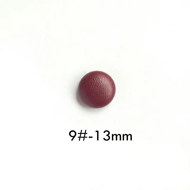 13mm-9 10mm 13mm Faux leather round cloth buckle DIY button jewelry material homemade bean earrings accessories a pack of 10 - Цвет: 13mm-9