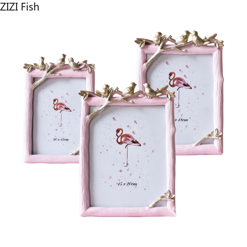 Скандинавский стиль смолы Прямоугольная Фоторамка семья фото украшения для