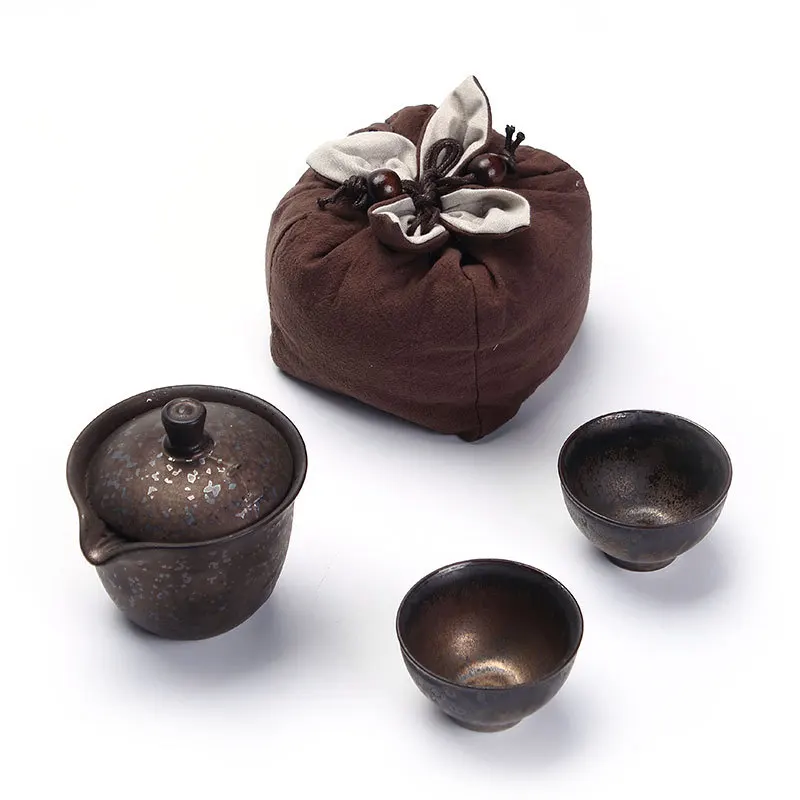 

Chinese Kung Fu Tea Sets Coffee Tea Sets Ceramic Teapot Kettle Gaiwan Cup Of Tea Portable Travel Tea Set With Travel Bags