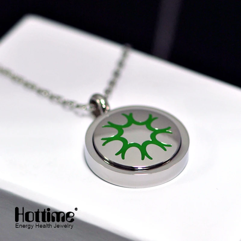 Hottime Magnetic Stainless Steel Necklaces And Bracelet Set 4 IN 1 Bio Elements Energy Pendant Necklace 1PCS 60CM Ball Chain|necklace