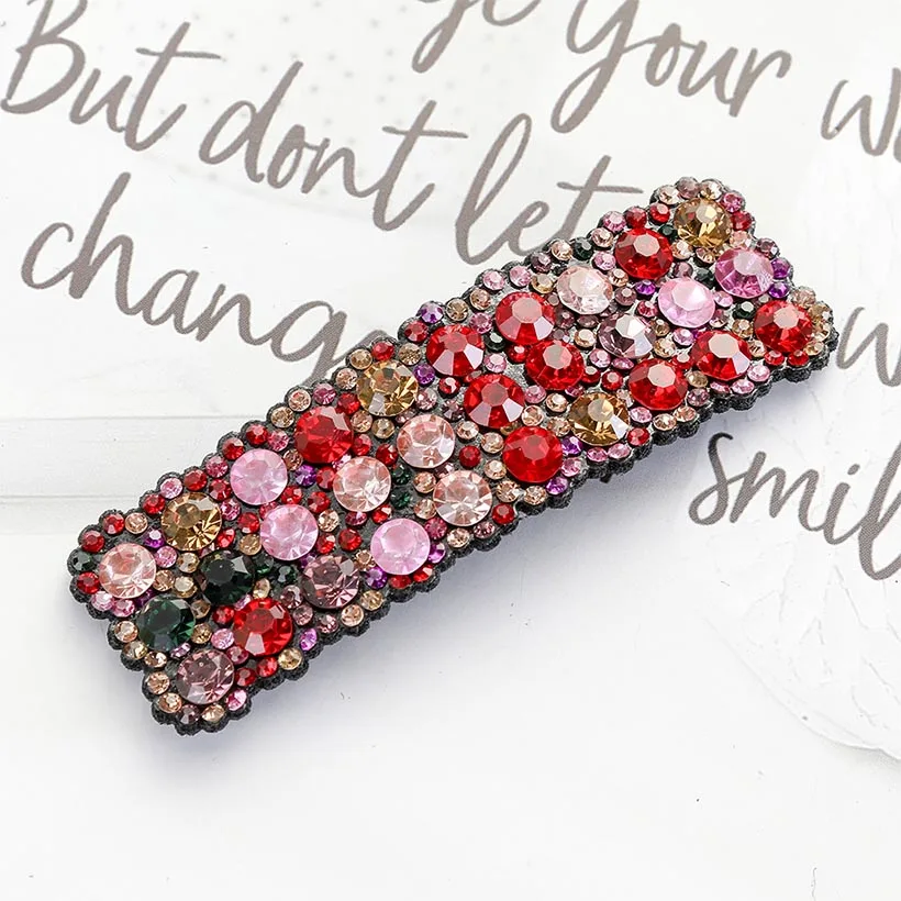 J LEVAO корейский прямоугольник кристалл Rhineston заколки для волос для женщин милые заколки шпильки для волос для девочек аксессуары для волос головной убор - Цвет: J