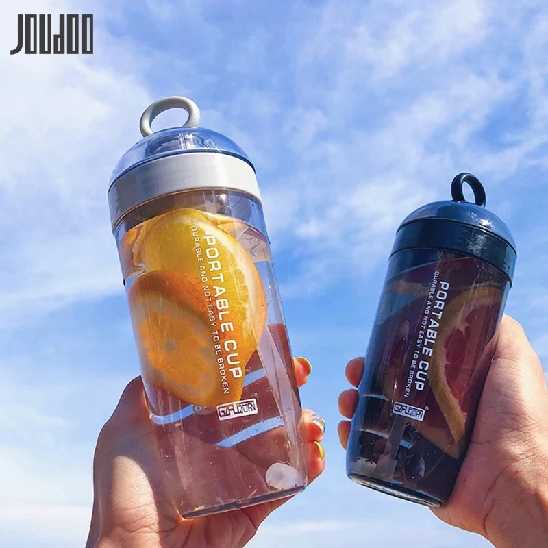 JOUDOO пластиковая бутылка для воды 380 мл Gourde Plastique спортивный шейкер бутылка протеина шейкер для напитков пластиковая бутылка с соломинкой Для путешествий 35