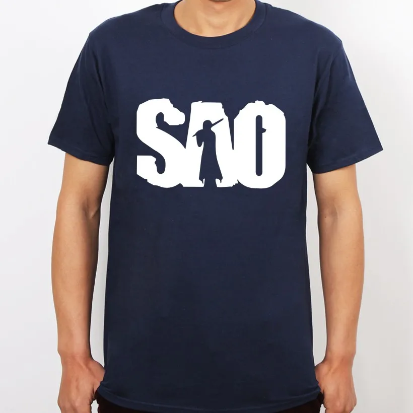 Новый Новинка Мода Аниме Меч Искусство Онлайн Майка Футболка 100% Хлопок С