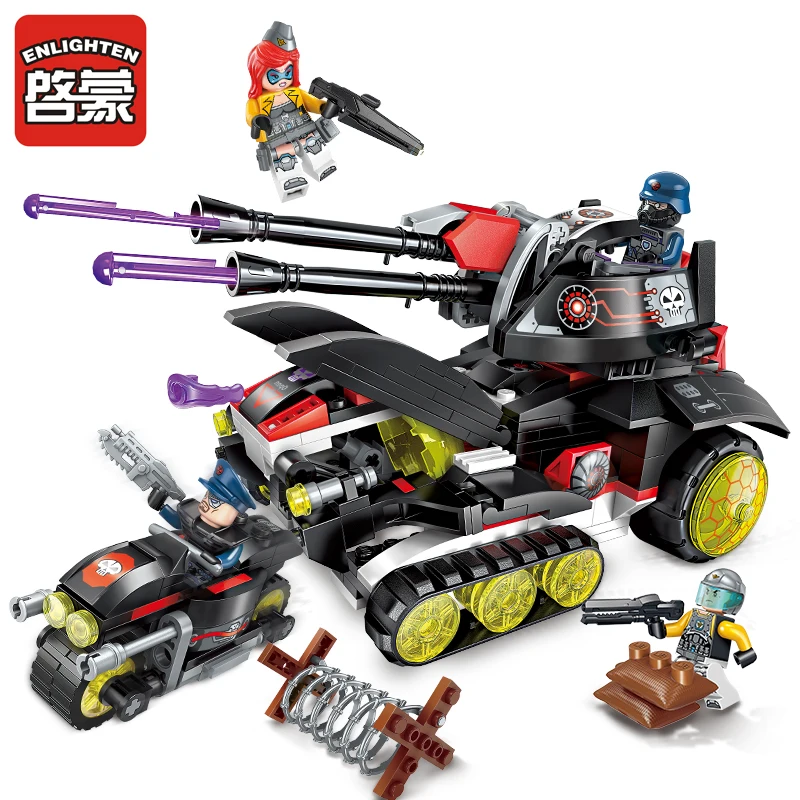 Enlighten High Tech Educational Building Block Children Gift laser radiation gun tank motorcycle Sticker Compatible Legoe | Игрушки и