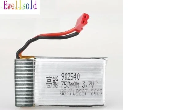 

Ewellsold Free shipping X400 V2 RC quadcopter spare parts 3.7V 750mah Li-po battery 2pcs/lot