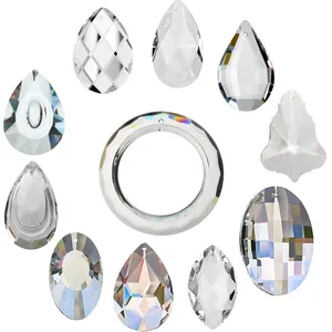 H  D 11 шт. прозрачная Хрустальная люстра лампа осветительные капли кулон шарик призмы подвесное стекло искусственная Подвеска Декор дома