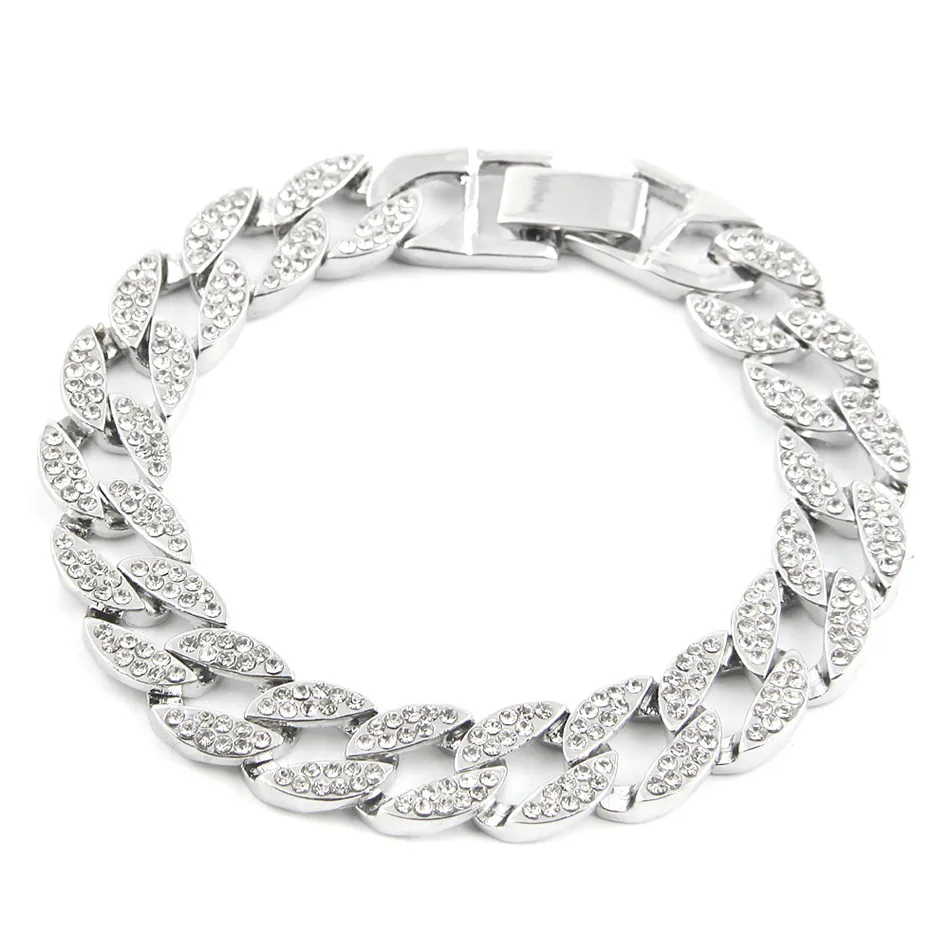 Мужской браслет UWIN из кубинской цепи Майами 15 мм|hip hop bracelet|bracelet goldbracelet silver |