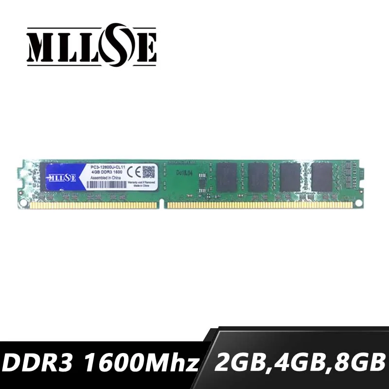 

MLLSE Memory RAM DDR3 2GB 4GB 8GB 1600 1600mhz PC3-12800U PC3-12800 Desktop Computer PC RAM Memory Memoria DIMM 2G 4G 8G