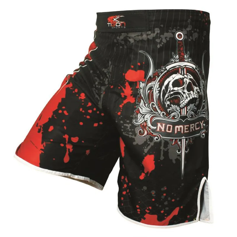 

2018 Men's Skeleton Skull Cool Printing Head Wrestling Pants Muay Thai Boxing Shorts Cheap Mma Shorts Muay Thai Boxing Trunks