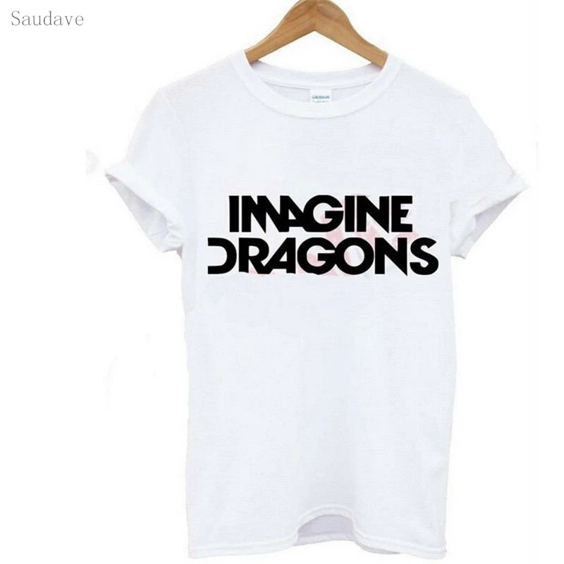 Новая летняя футболка женская мода IMAGINE DRAGONS Принт футболки с коротким рукавом