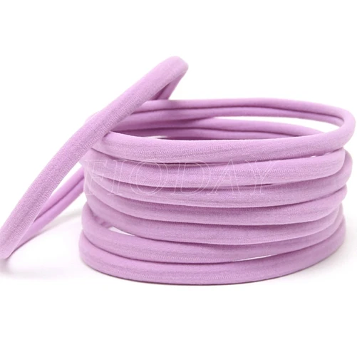 light purple 10 шт./компл./комплект, нейлоновая повязка на голову для маленьких девочек, аксессуары для волос, эластичная повязка на голову, модные детские головные уборы - Цвет: light purple