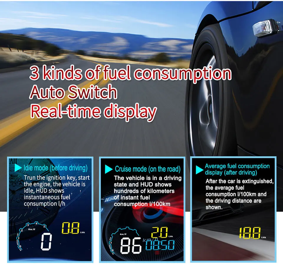 C600 OBD2 Hud Дисплей автомобиля OBD 2 Спидометр бортовой компьютер лобовое стекло проектор охлаждающей жидкости температура чистый неисправный код