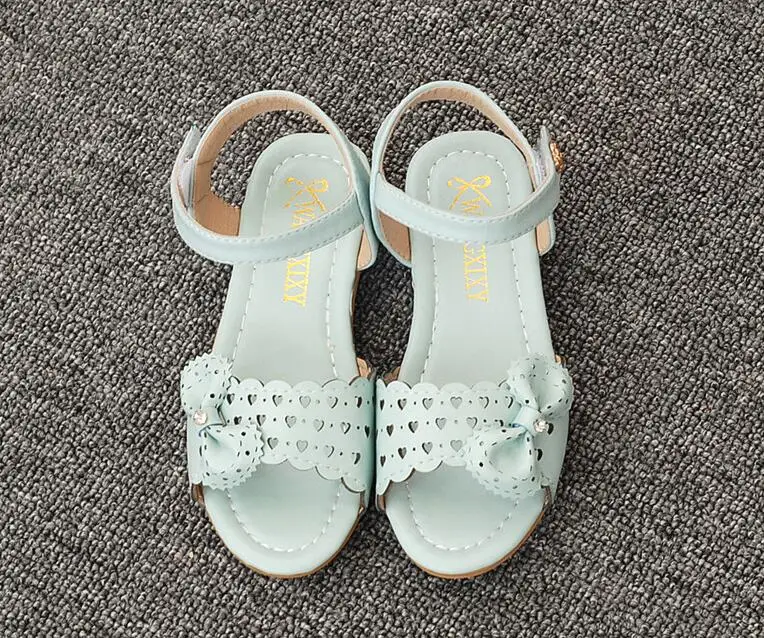 SL005Blue Bekamille/детские сандалии для девочек; летняя пляжная обувь принцессы с бантом и открытым носком; модные детские сандалии на плоской подошве с вырезами - Цвет: SL005Blue