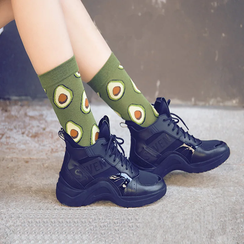 Милые пищевые носки короткие с авокадо омлет гамбургером суши яблочным