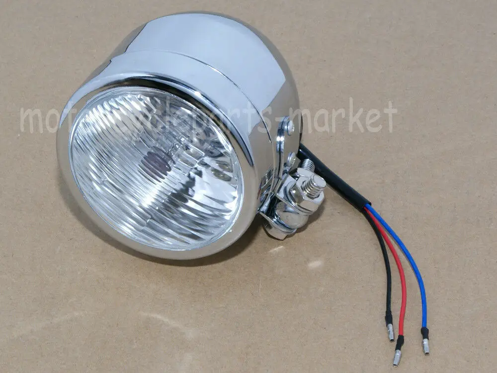Хромированные Металлические Запчасти для мотоциклов ретро винтажная фара лампа
