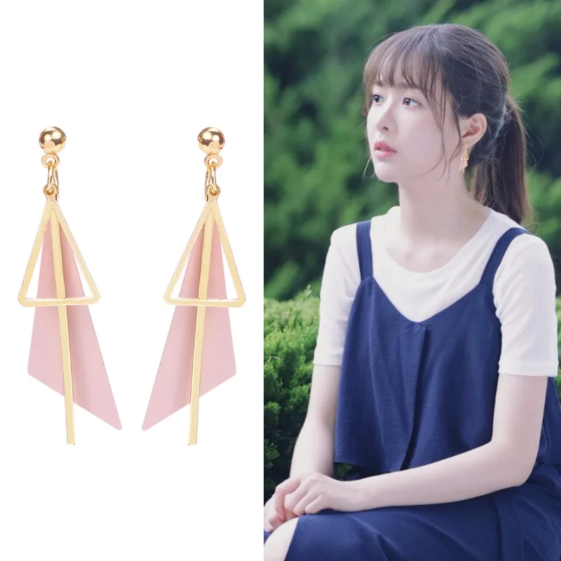 2019 модные новые простые геометрические серьги в Корейском стиле треугольные