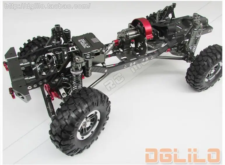 Осевой SCX10 шасси 1/10 RC Рок Гусеничный обновленный комплект шасси CNC алюминиевая и углеродная рама