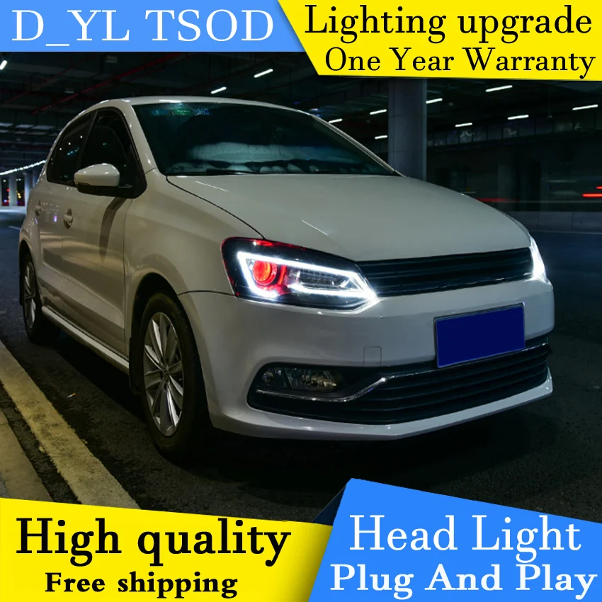 D_YL автомобильный Стайлинг для VW Polo фары 2011-2016 A5 стиль светодиодный ные DRL линзы