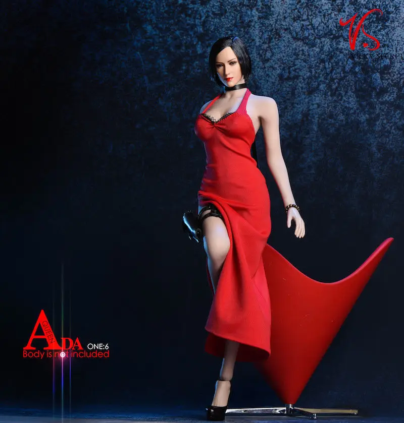 18x G14 Ada Wong рубашка черное/красное вечернее платье набор аксессуаров 1/6 длинная