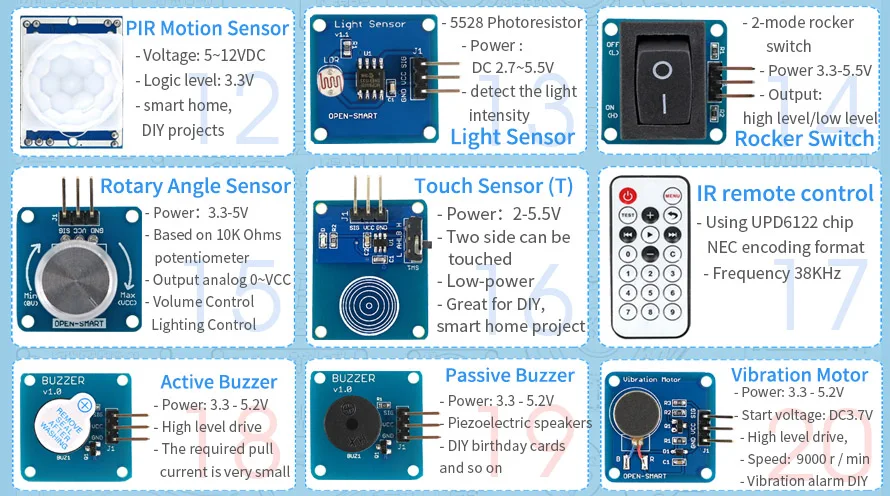 Богатый UNO R3 Atmega328P макетный модуль комплект C совместим с Arduino UNO R3, с MP3 RTC датчик температуры