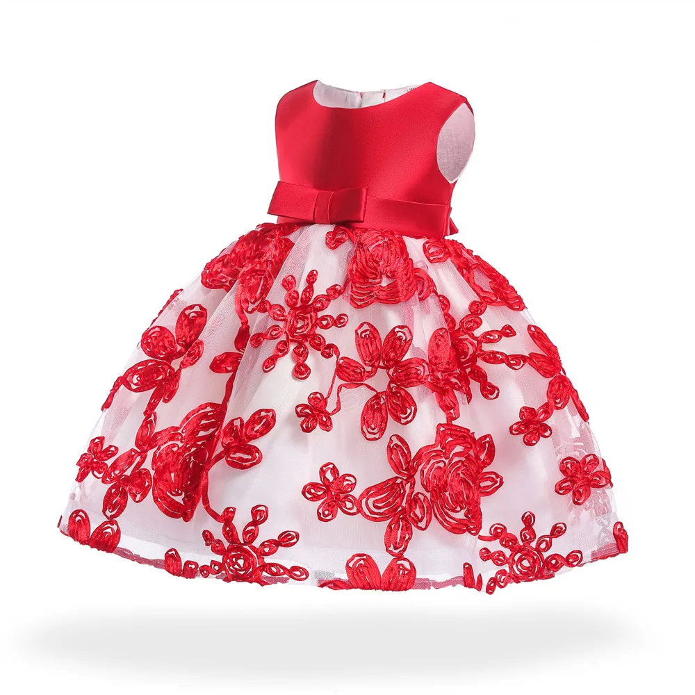 

6M Baby Girl Dress reborn doll accessories 4-6month red wedding for large size princess cute roupa baby newborn birthday gift